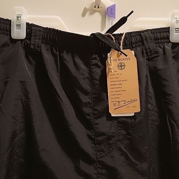 Northern Expedition The Boater Nylon Swim Boat Shorts Black NWT - Picture 2 of 9